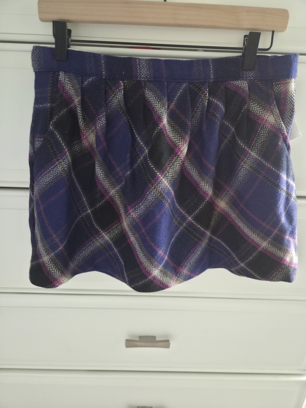 Old Navy Purple Plaid Circle Skirt with Pink Accents